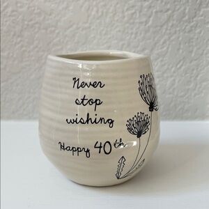 Happy 40th Birthday Gift 8 oz Soy Wax Candle in Ceramic Vessel 8 oz, 3.5 Inch